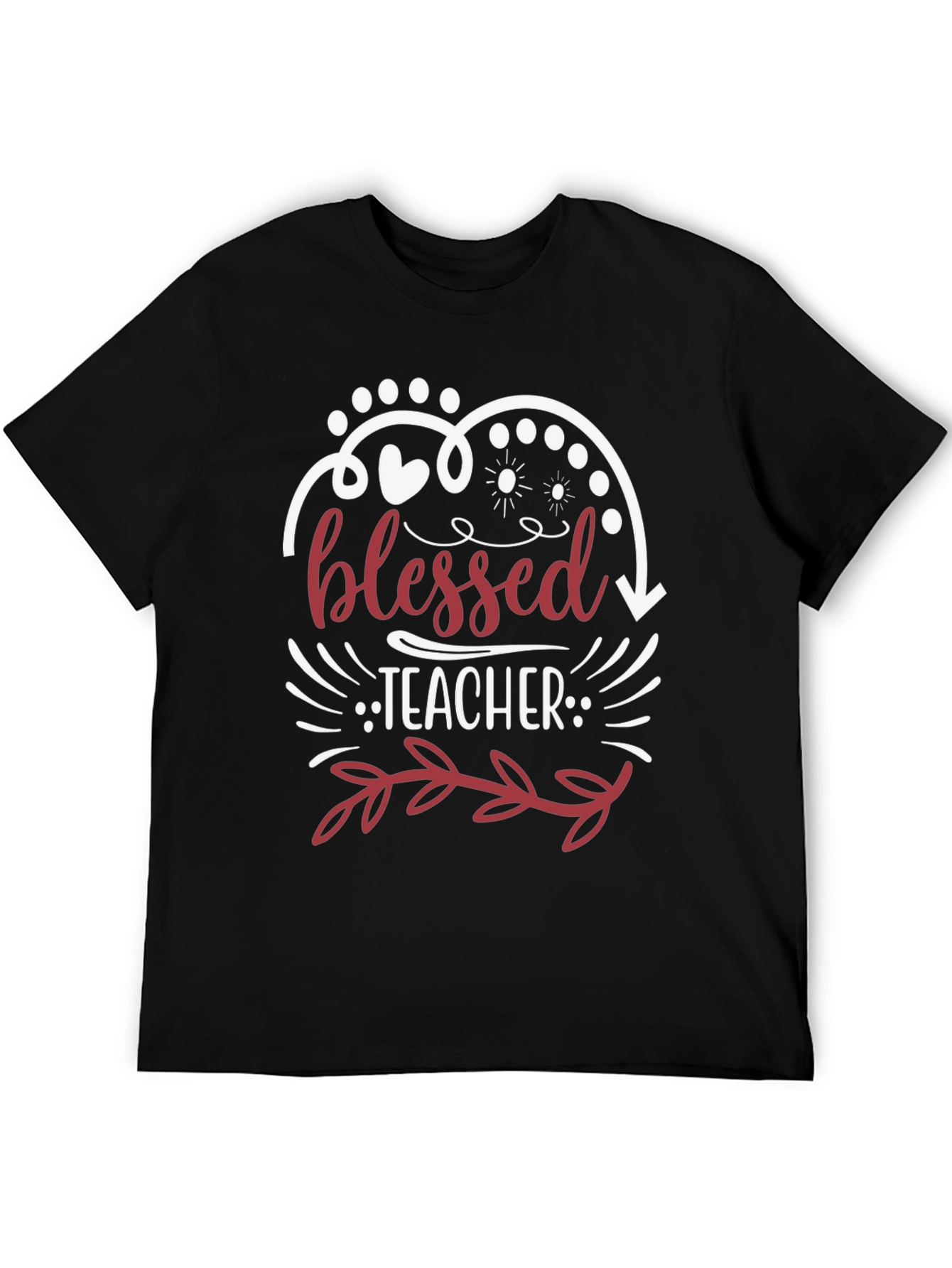 Blessed Teacher Graphic Tee - Black Cotton Blend