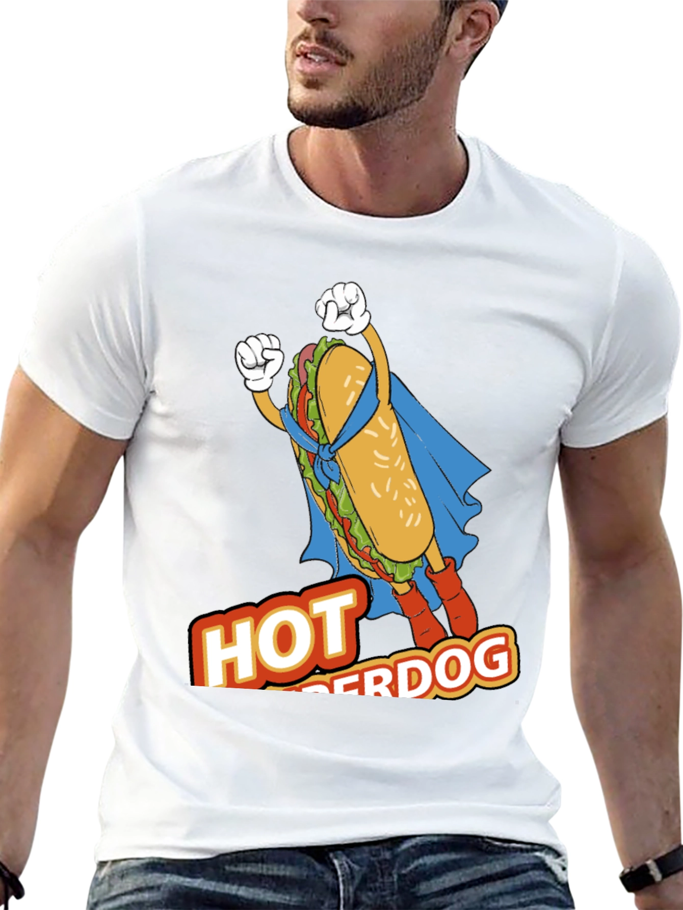 Hot Superdog T-Shirt - Funny Superhero Graphic Tee