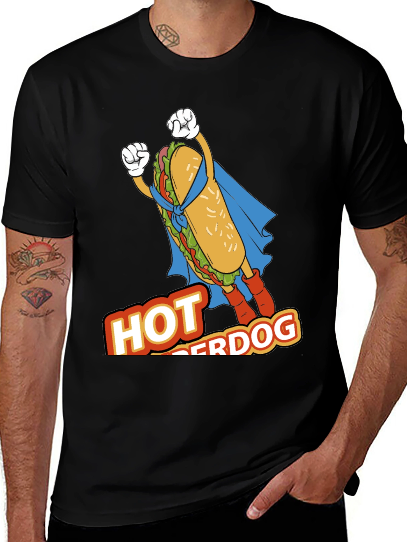 Hot Superdog T-Shirt - Funny Superhero Graphic Tee