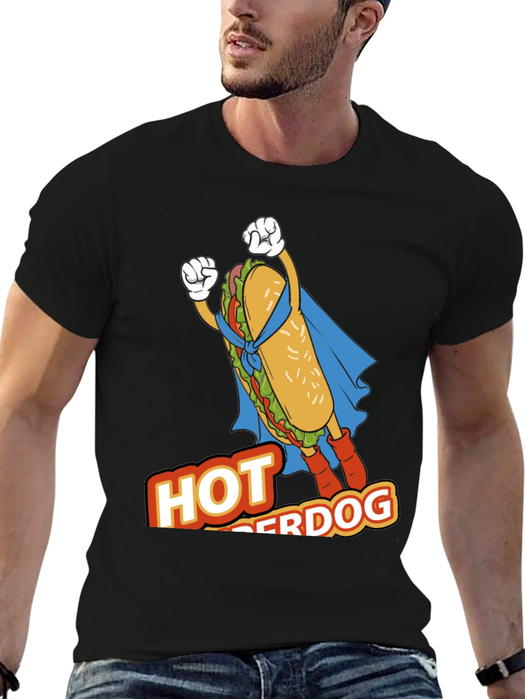 Hot Superdog T-Shirt - Funny Superhero Graphic Tee