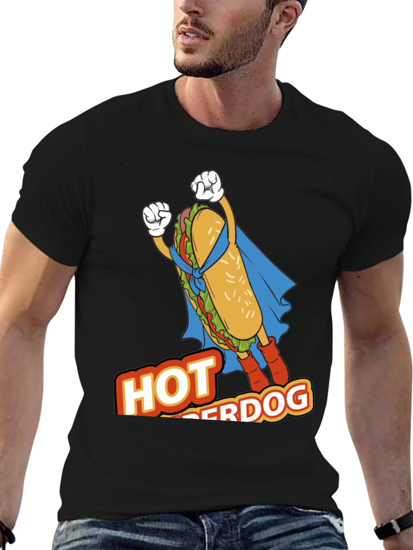 Hot Superdog T-Shirt - Funny Superhero Graphic Tee