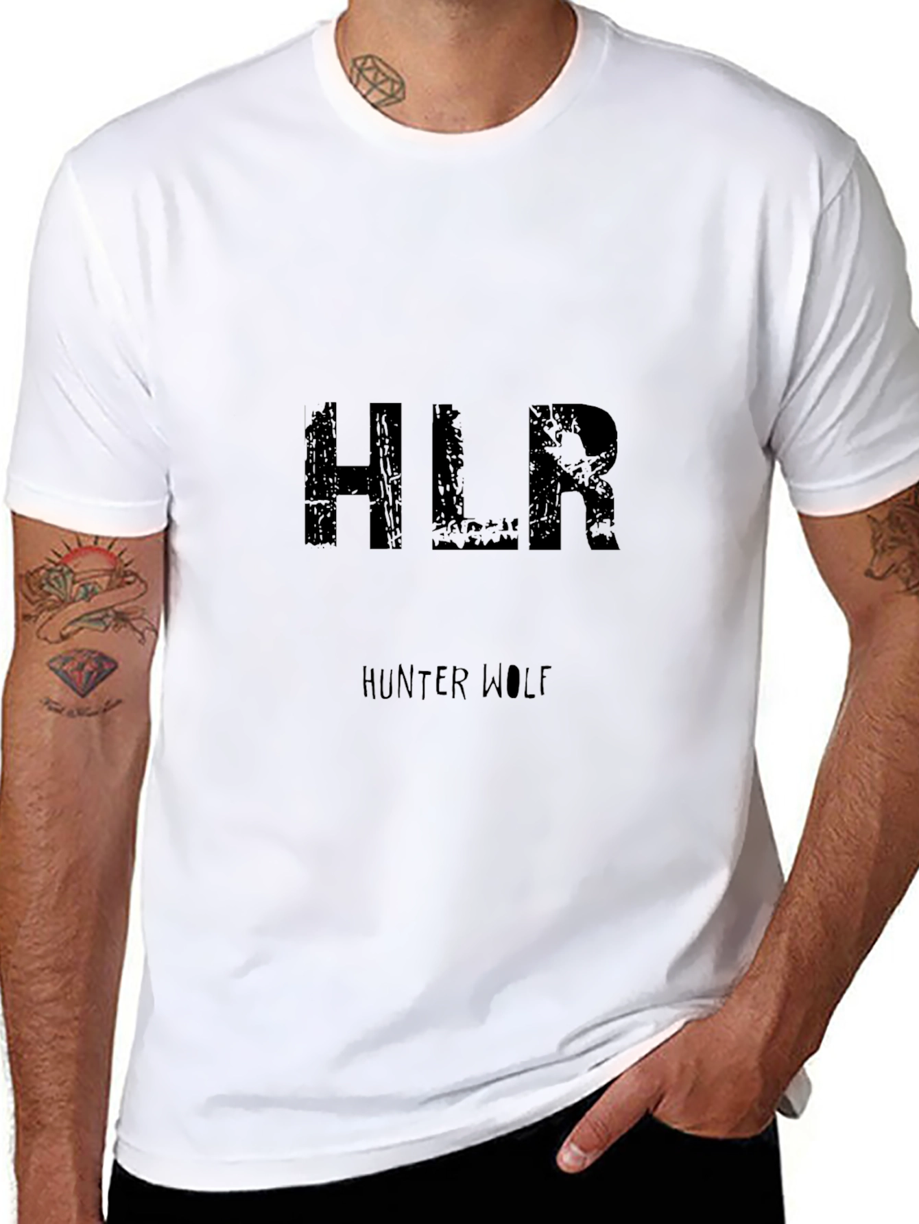 HLR Hunter Wolf Black Graphic T-Shirt
