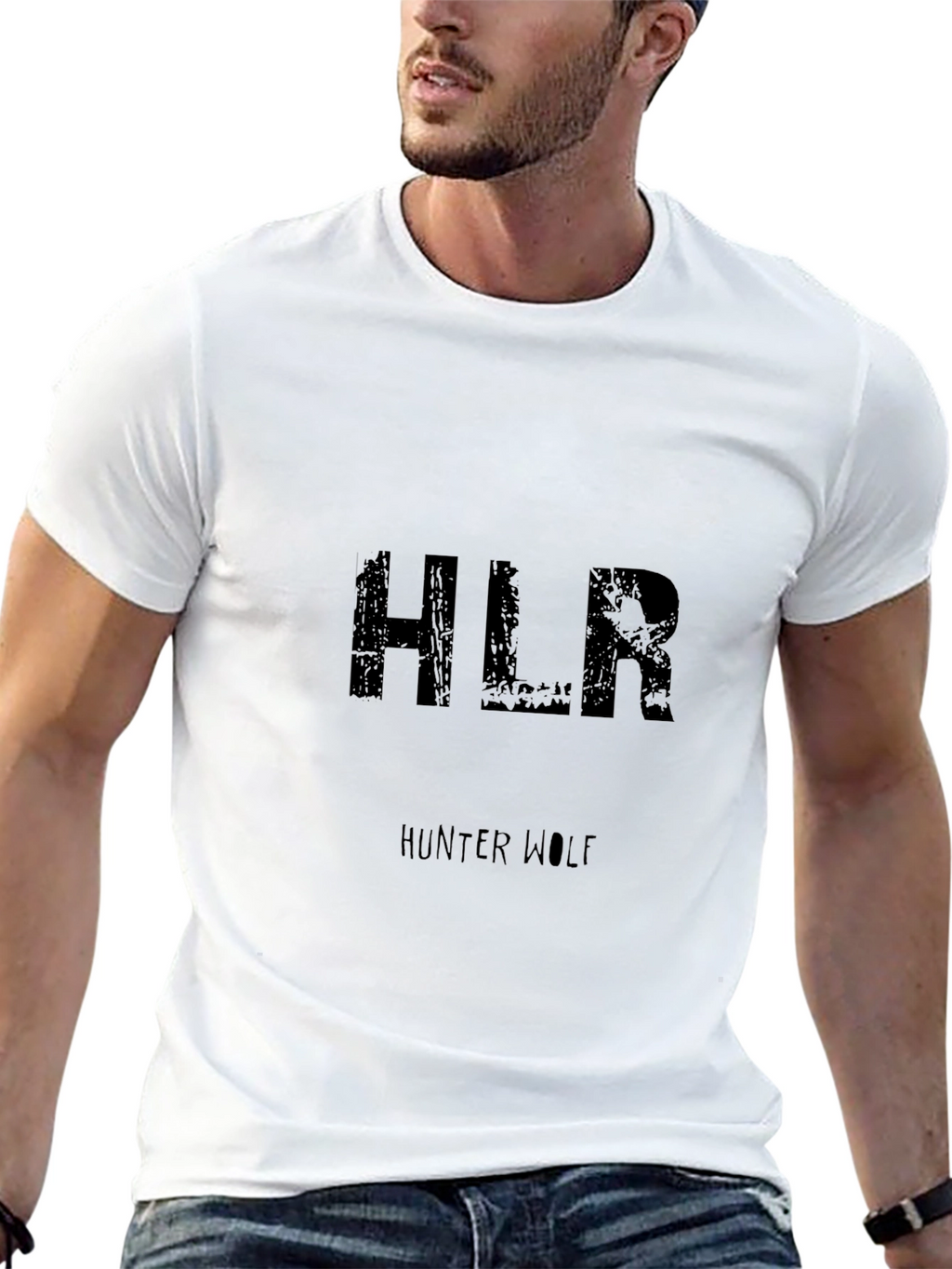 HLR Hunter Wolf Black Graphic T-Shirt