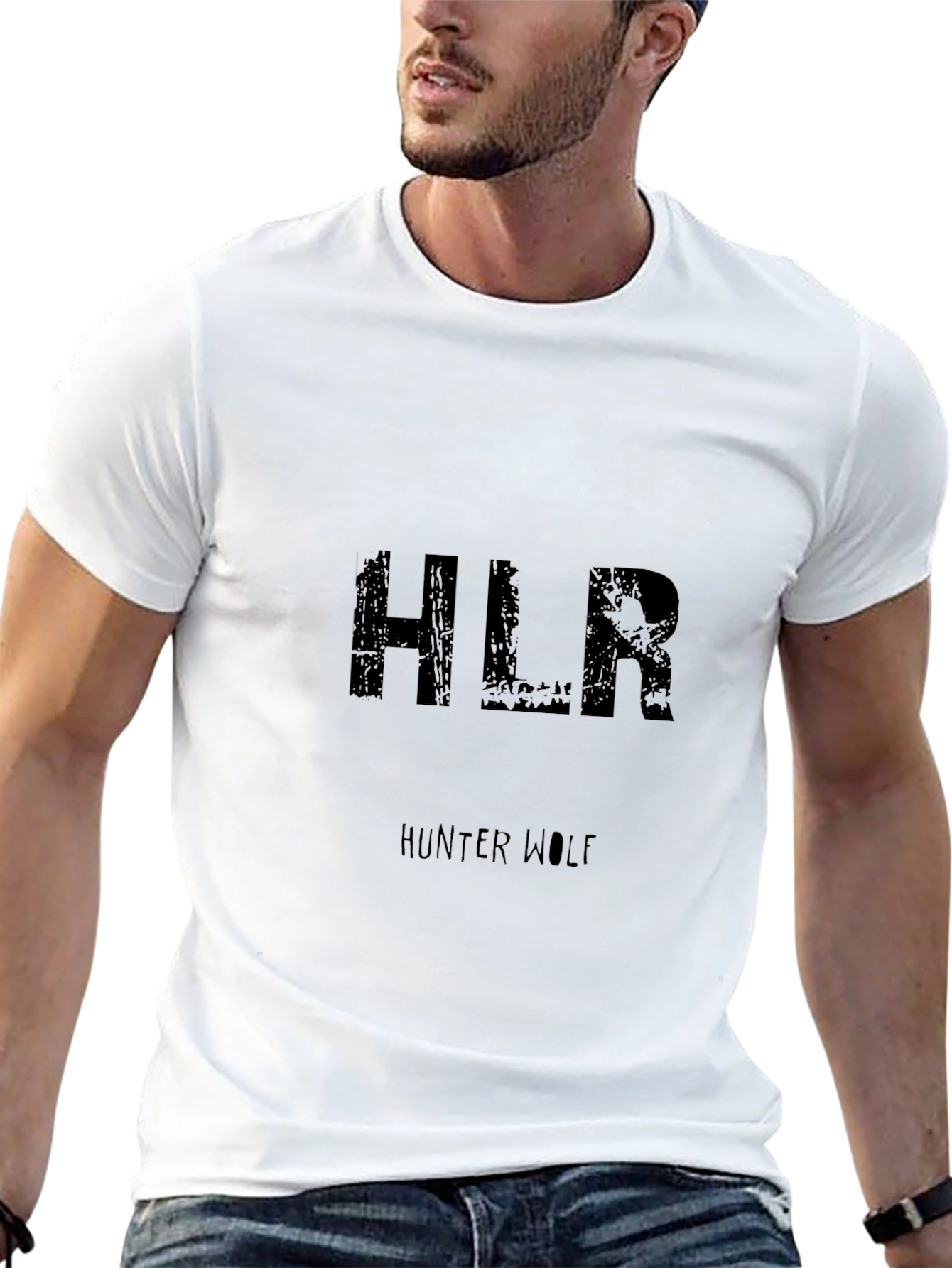 HLR Hunter Wolf Black Graphic T-Shirt