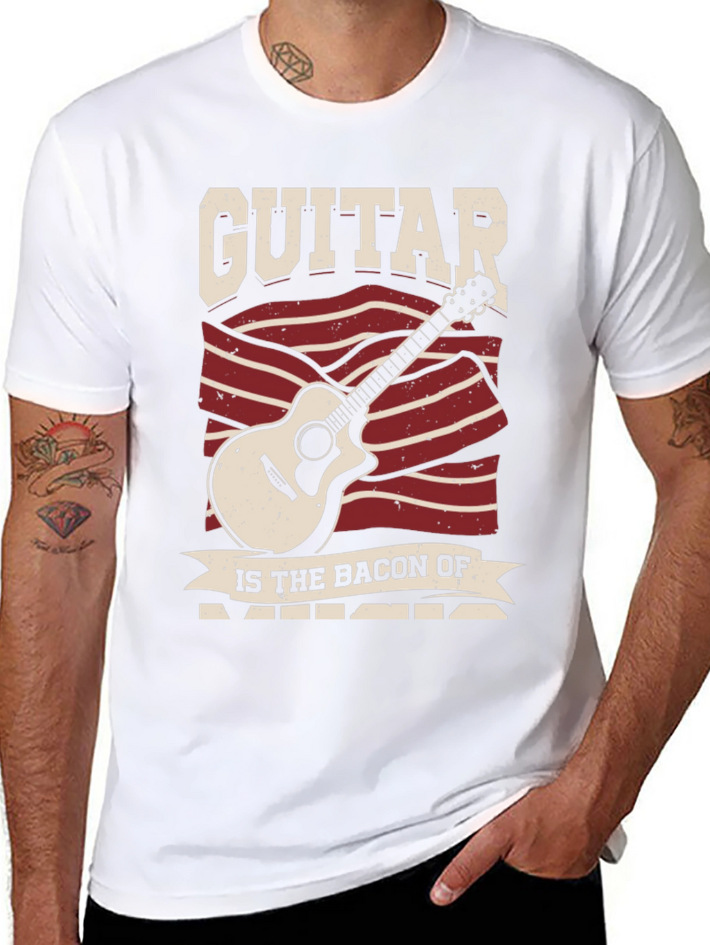Guitar Bacon Music T-Shirt