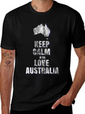 Keep Calm and Love Australia Black T-Shirt