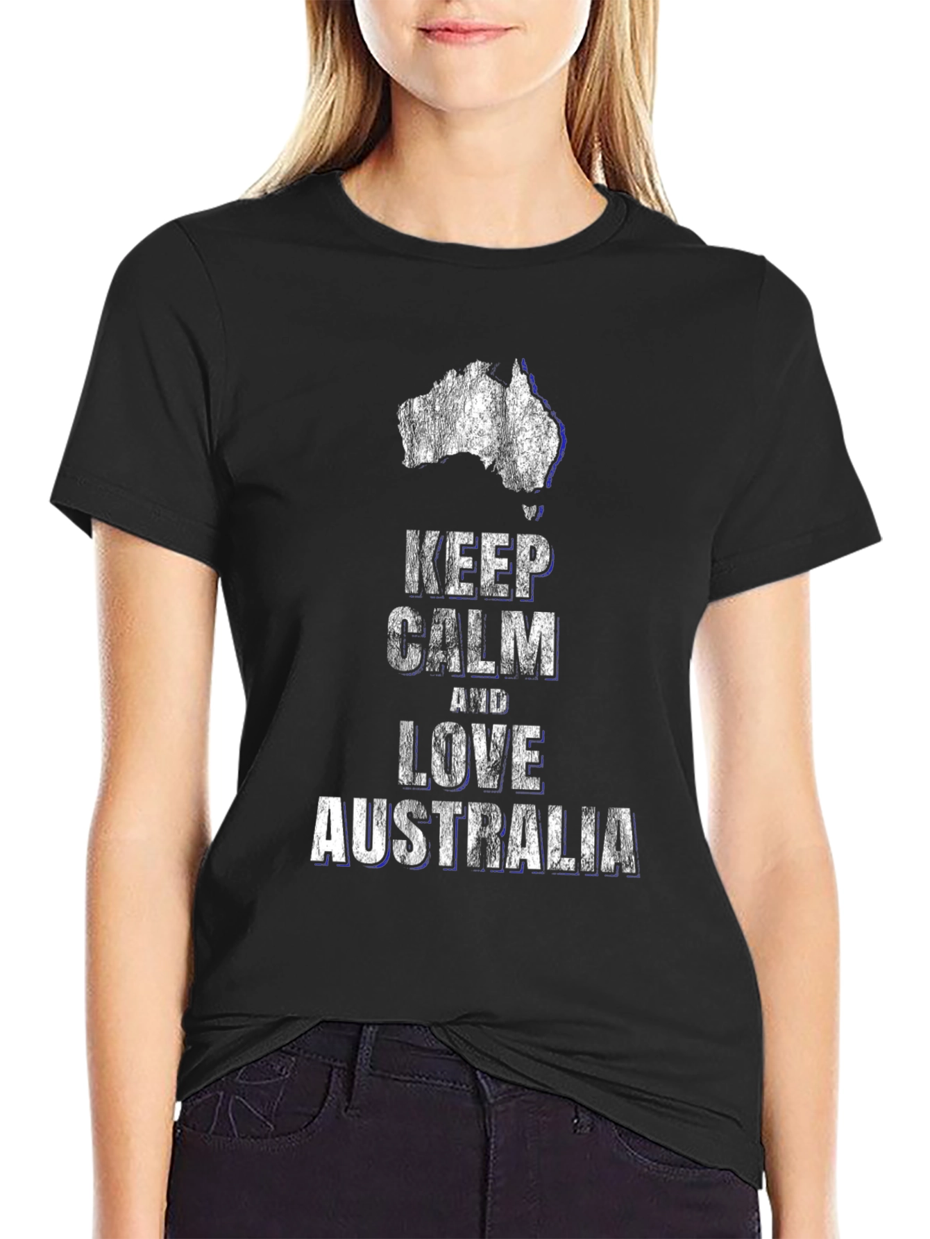 Keep Calm and Love Australia Black T-Shirt