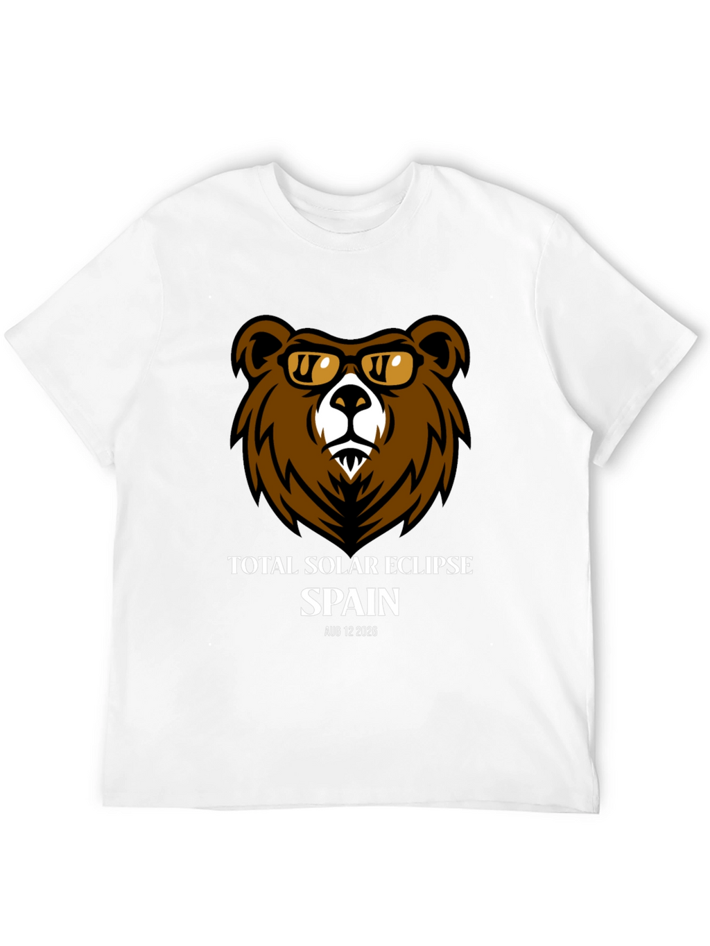 Total Solar Eclipse Spain 2026 Bear T-Shirt