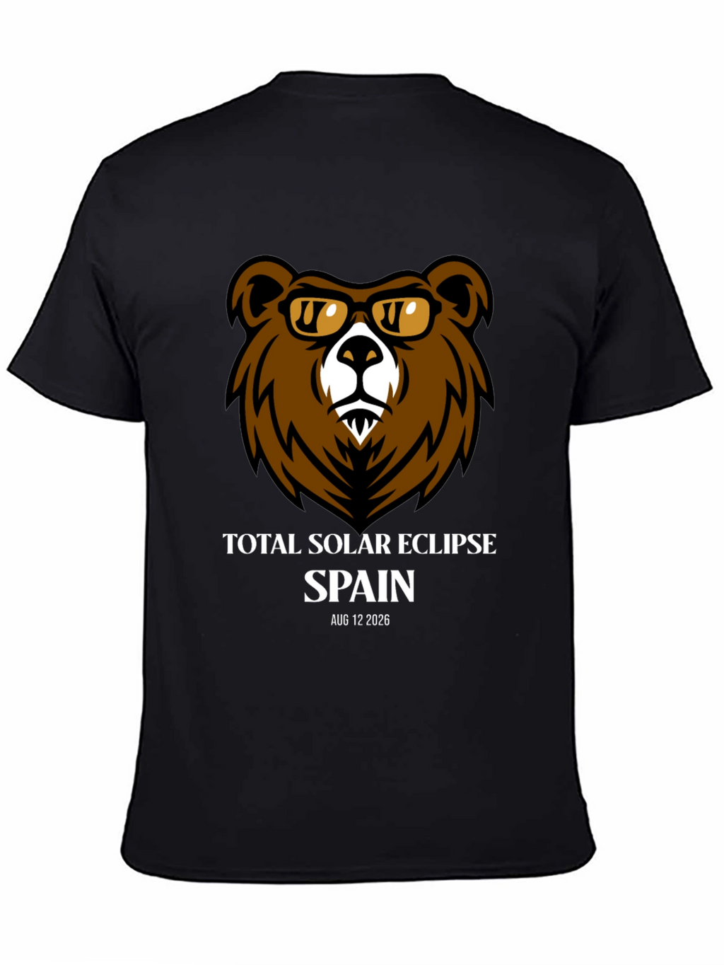 Total Solar Eclipse Spain 2026 Bear T-Shirt