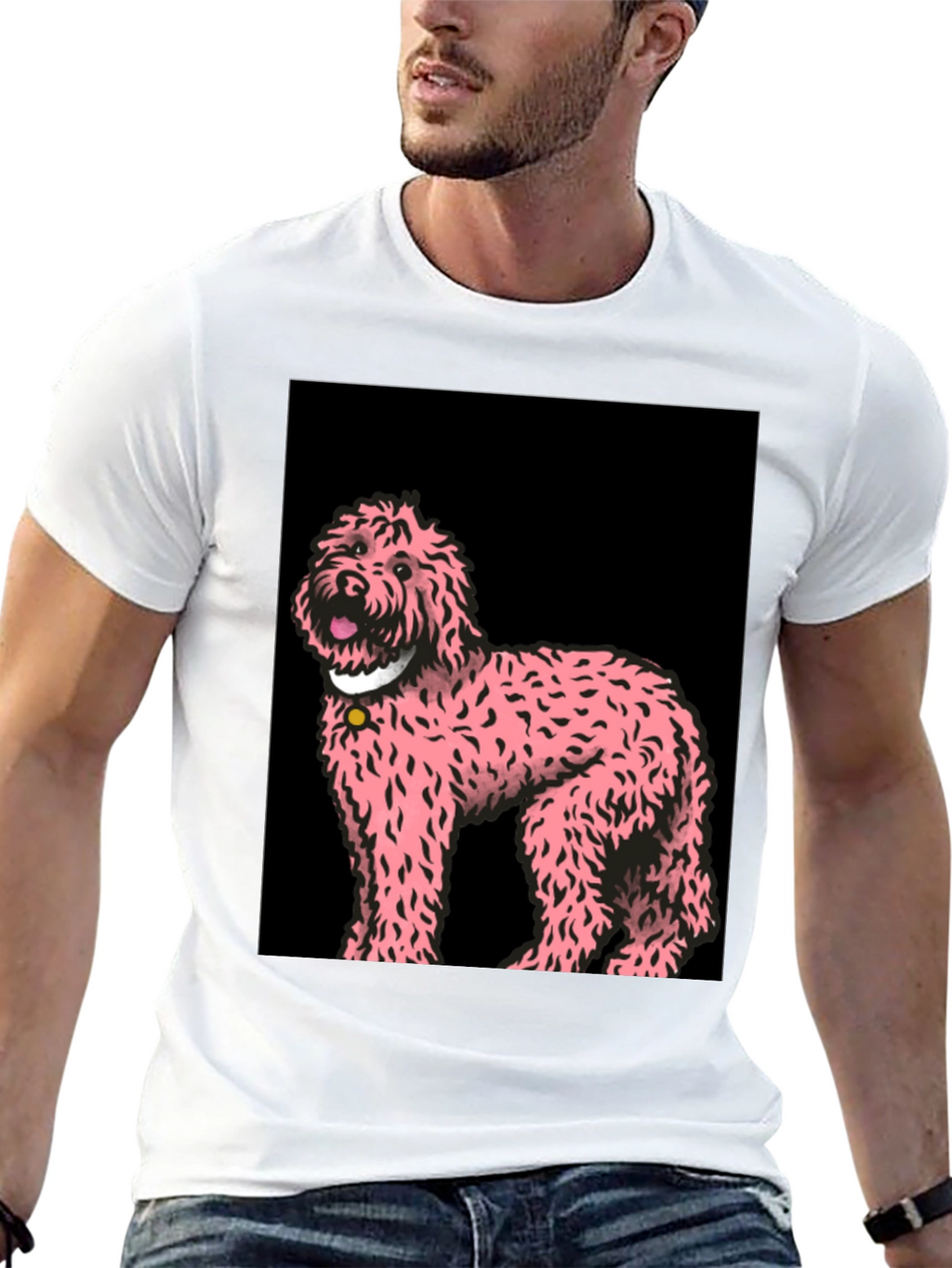 Pink Doodle Dog Graphic Tee