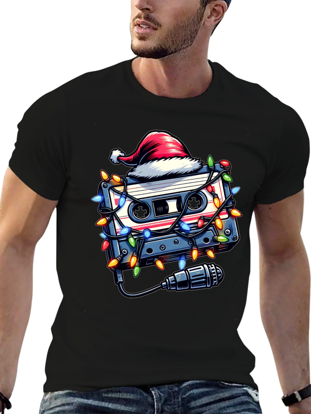 Retro Christmas Cassette Tape T-Shirt