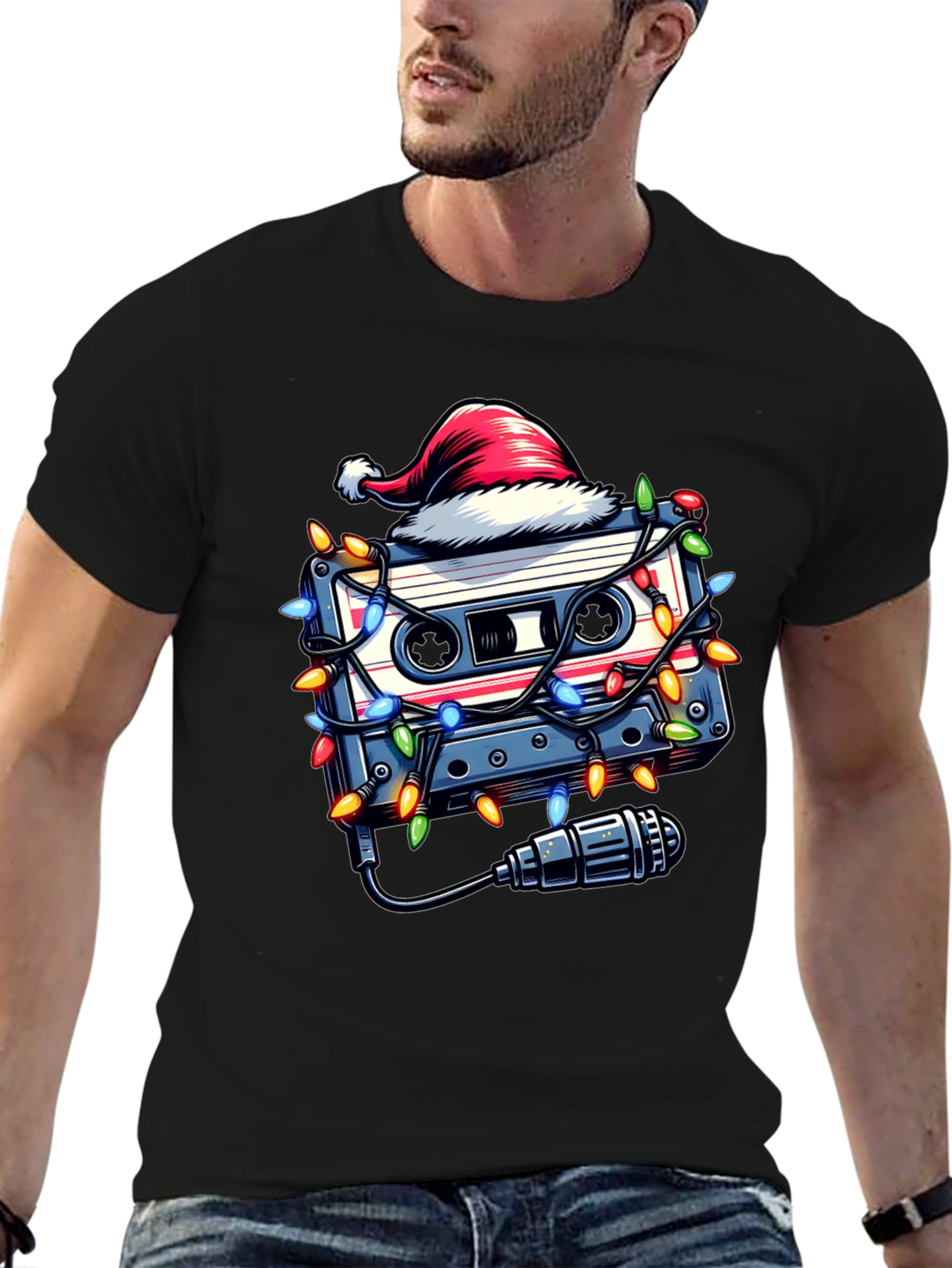 Retro Christmas Cassette Tape T-Shirt