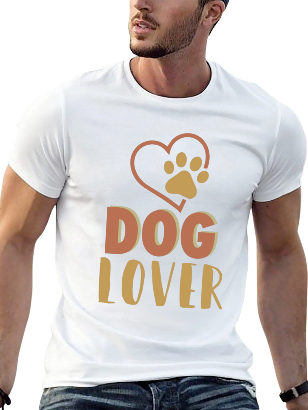 Dog Lover Graphic Print Black T-Shirt
