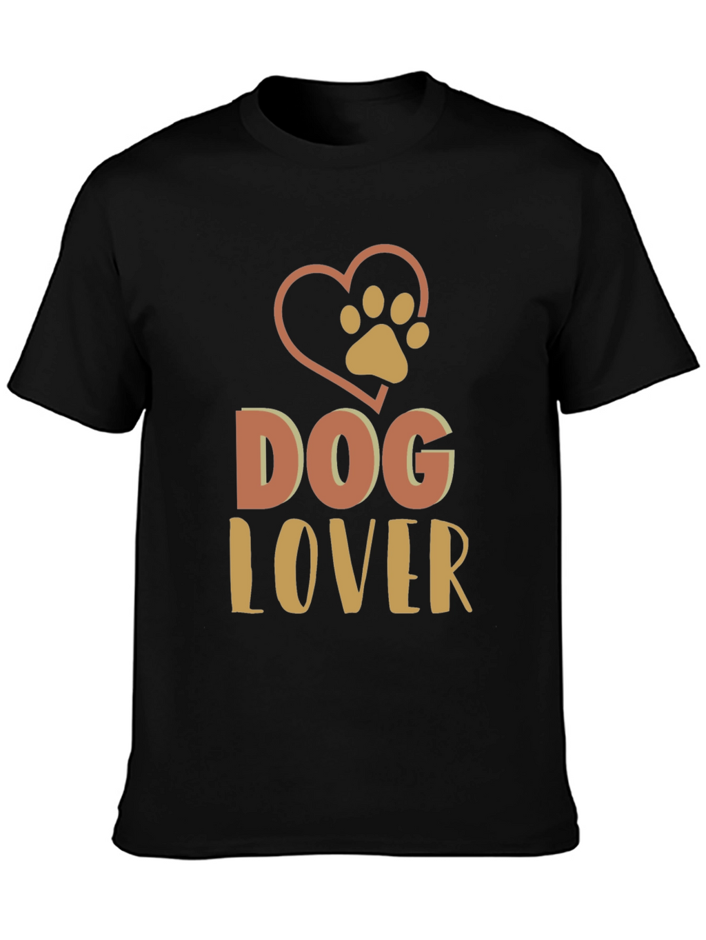 Dog Lover Graphic Print Black T-Shirt
