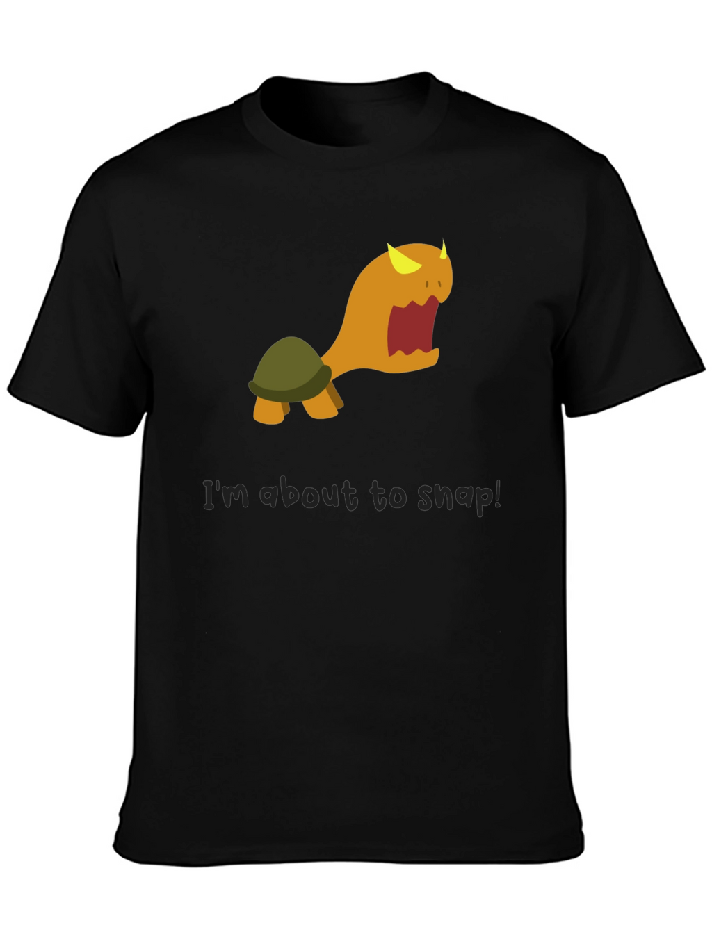 Snap Turtle Graphic Tee - Black Cotton T-Shirt