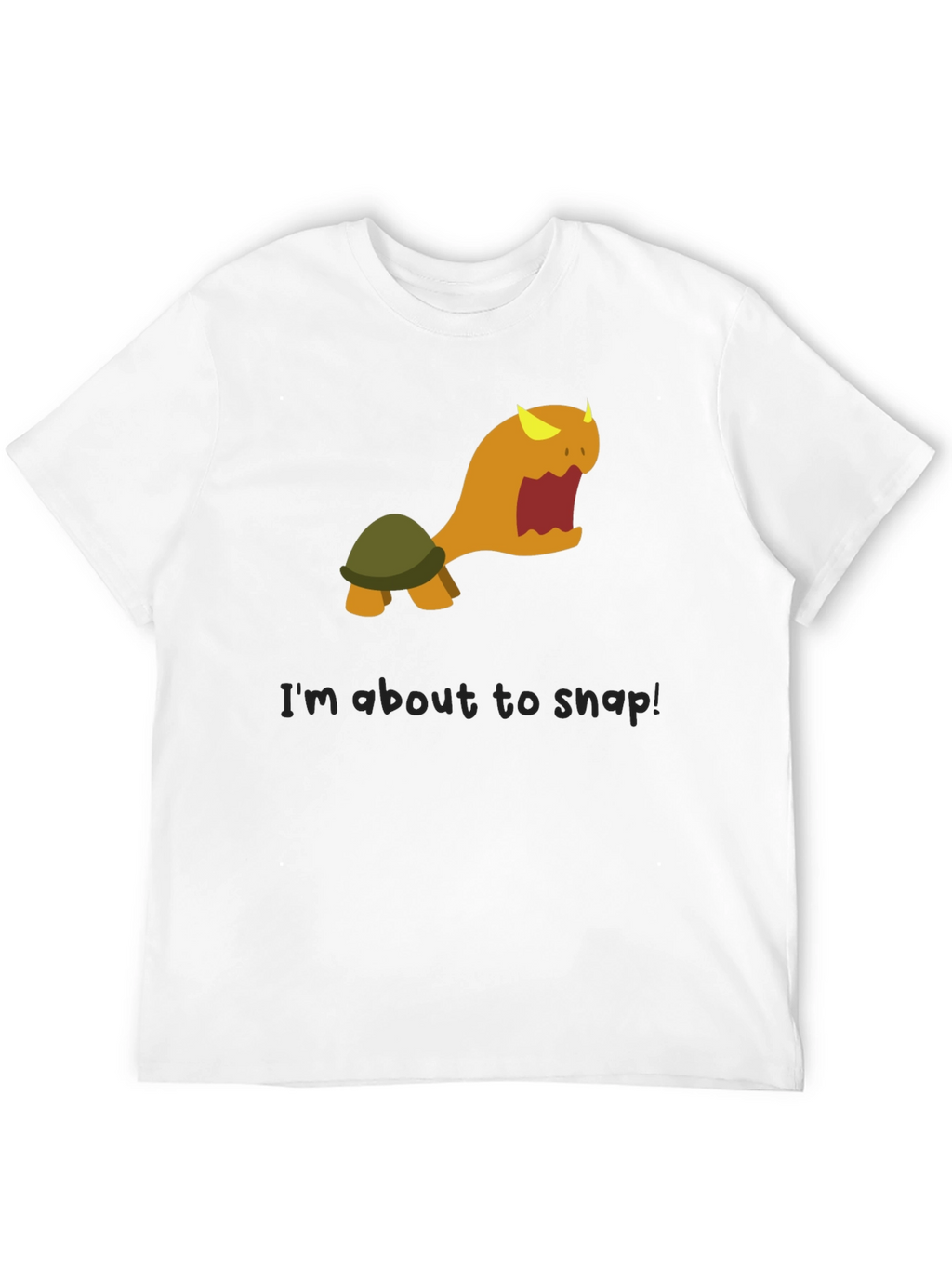 Snap Turtle Graphic Tee - Black Cotton T-Shirt