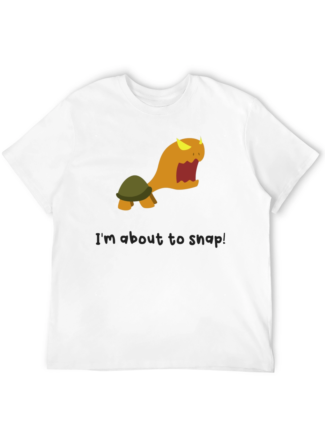 Snap Turtle Graphic Tee - Black Cotton T-Shirt