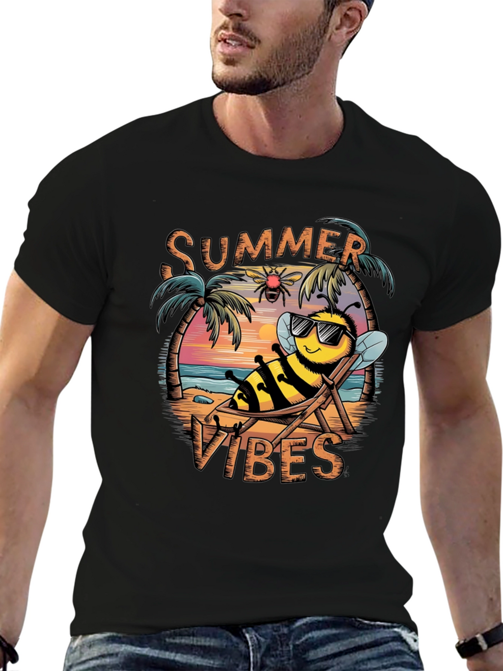 Summer Vibes Bee Graphic T-Shirt