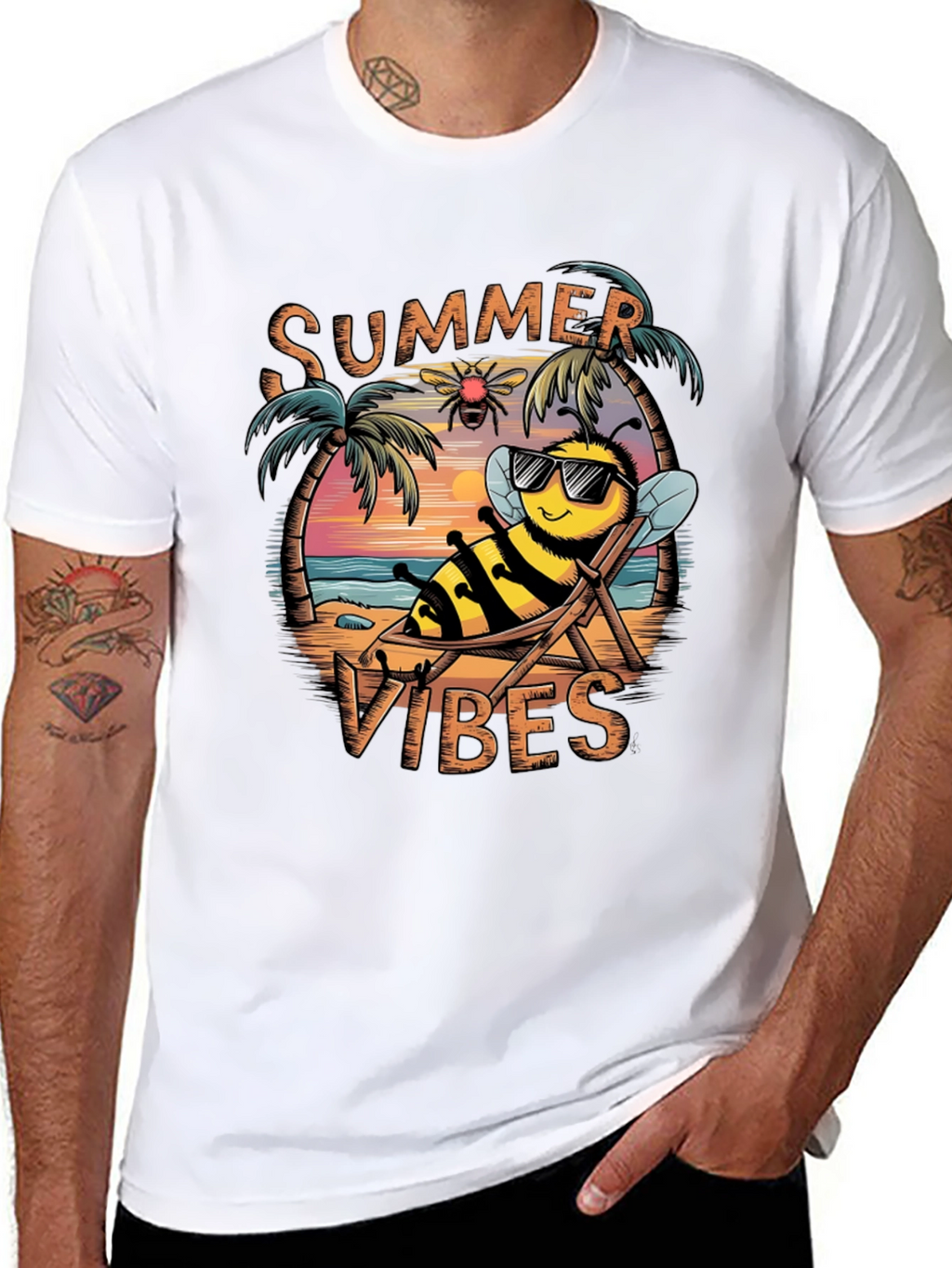Summer Vibes Bee Graphic T-Shirt