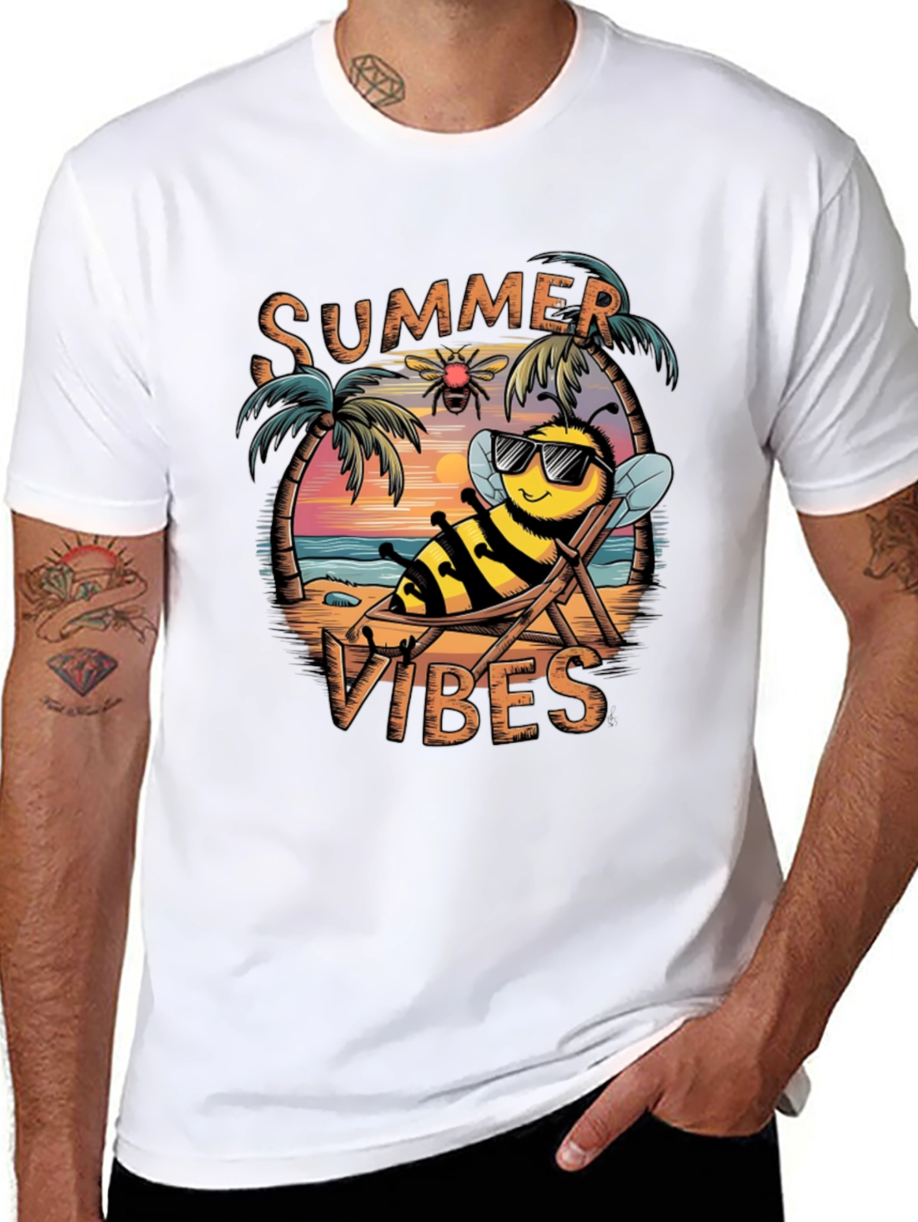 Summer Vibes Bee Graphic T-Shirt