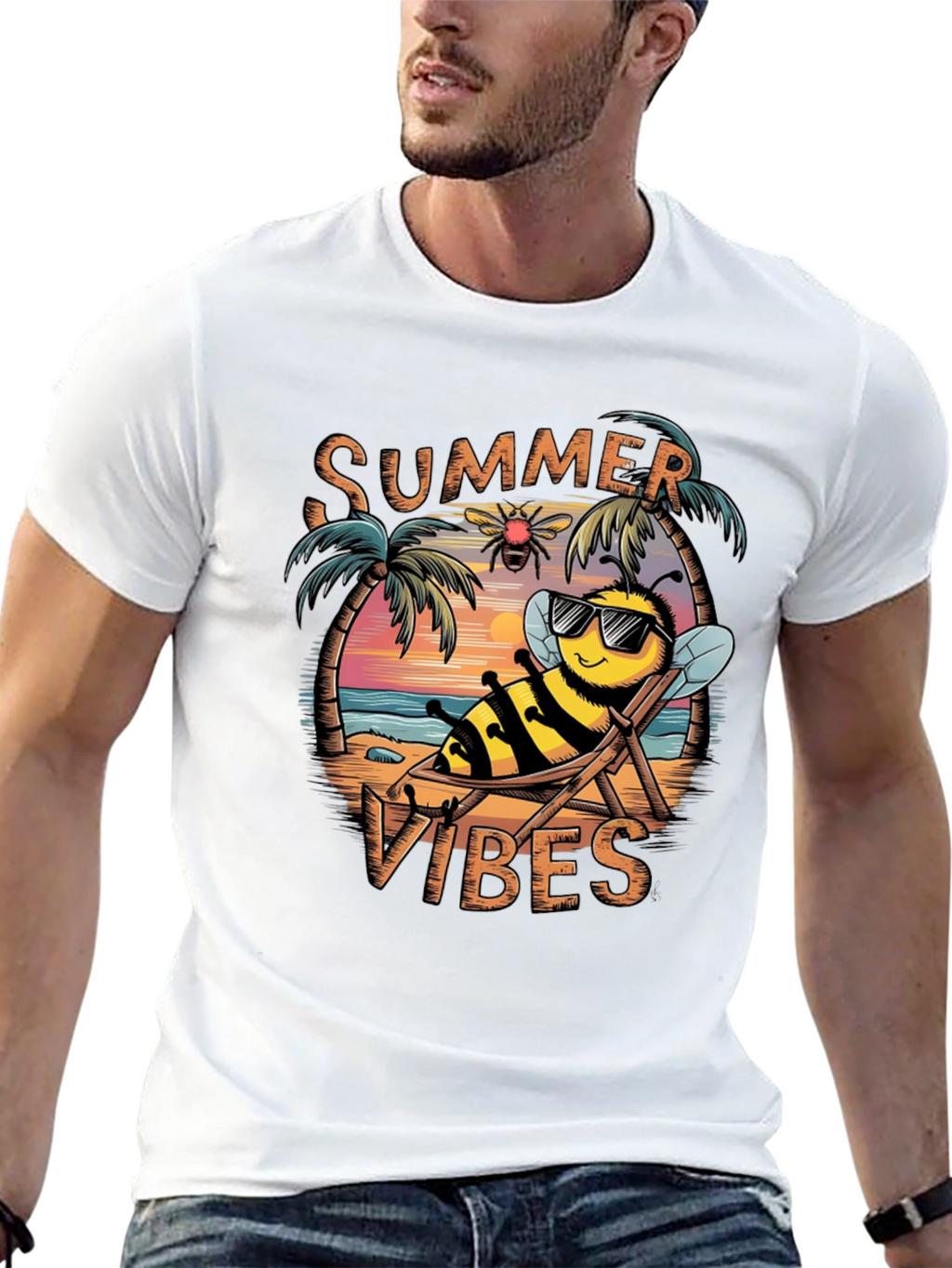 Summer Vibes Bee Graphic T-Shirt