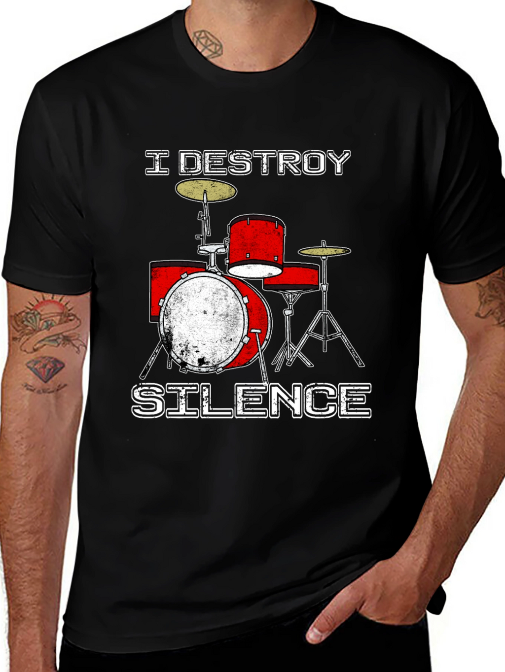 I Destroy Silence Drummer T-Shirt