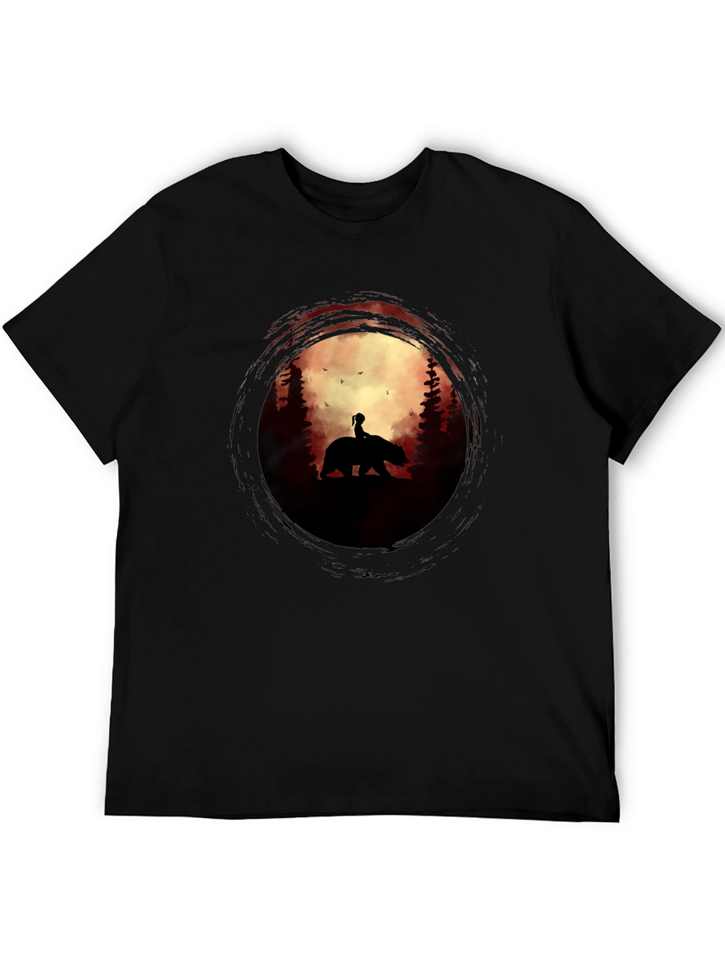Silhouette Bear Ride Graphic Tee - Dark