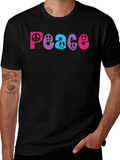 Peace Sign Graphic Tee - Black