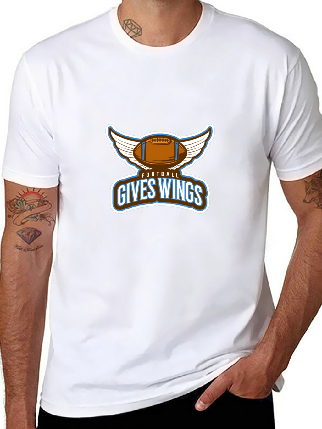 Football Gives Wings Black T-Shirt