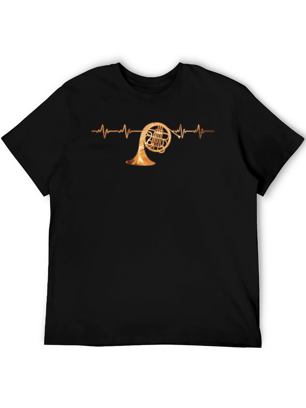 French Horn Heartbeat T-Shirt - Music Lover Tee