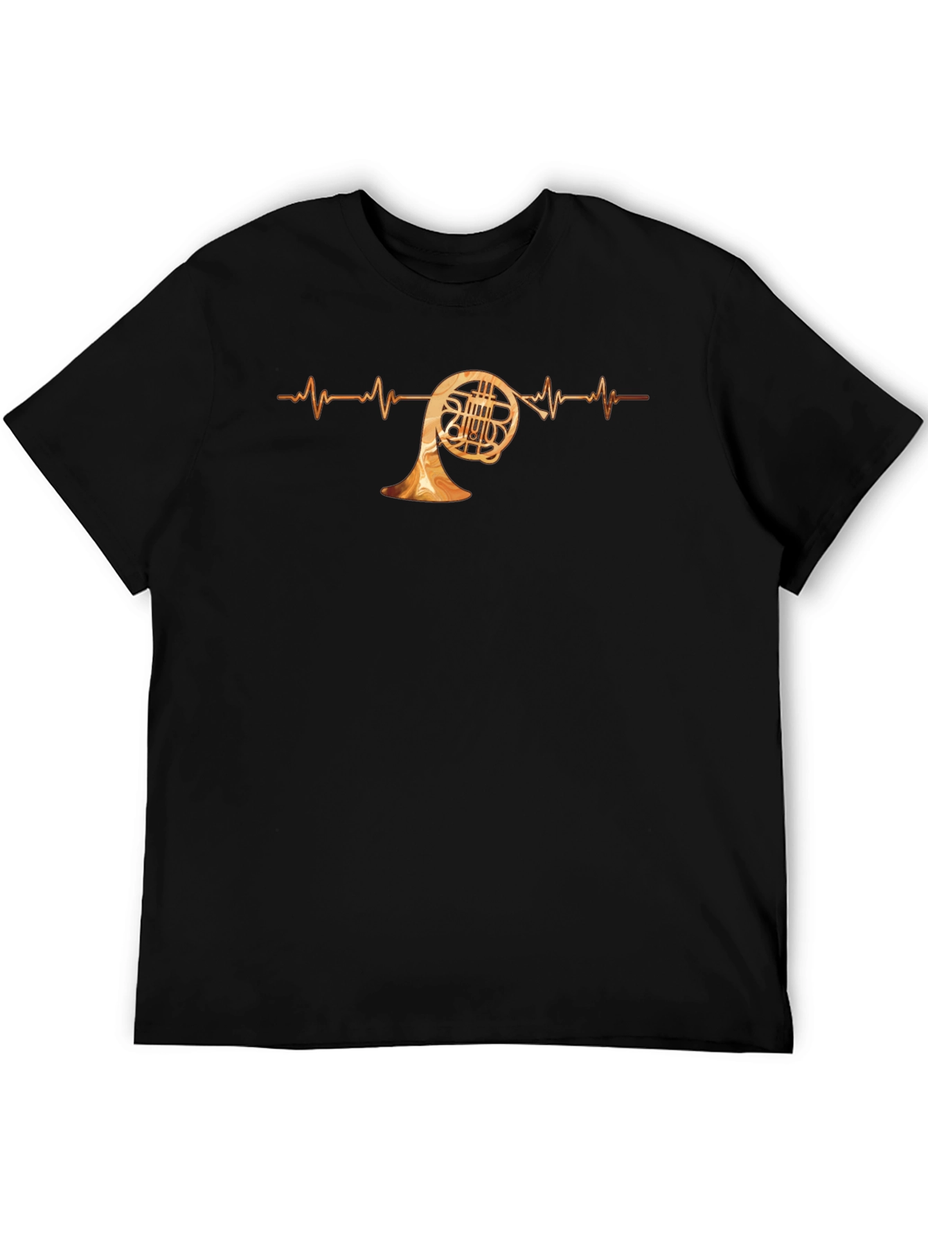 French Horn Heartbeat T-Shirt - Music Lover Tee