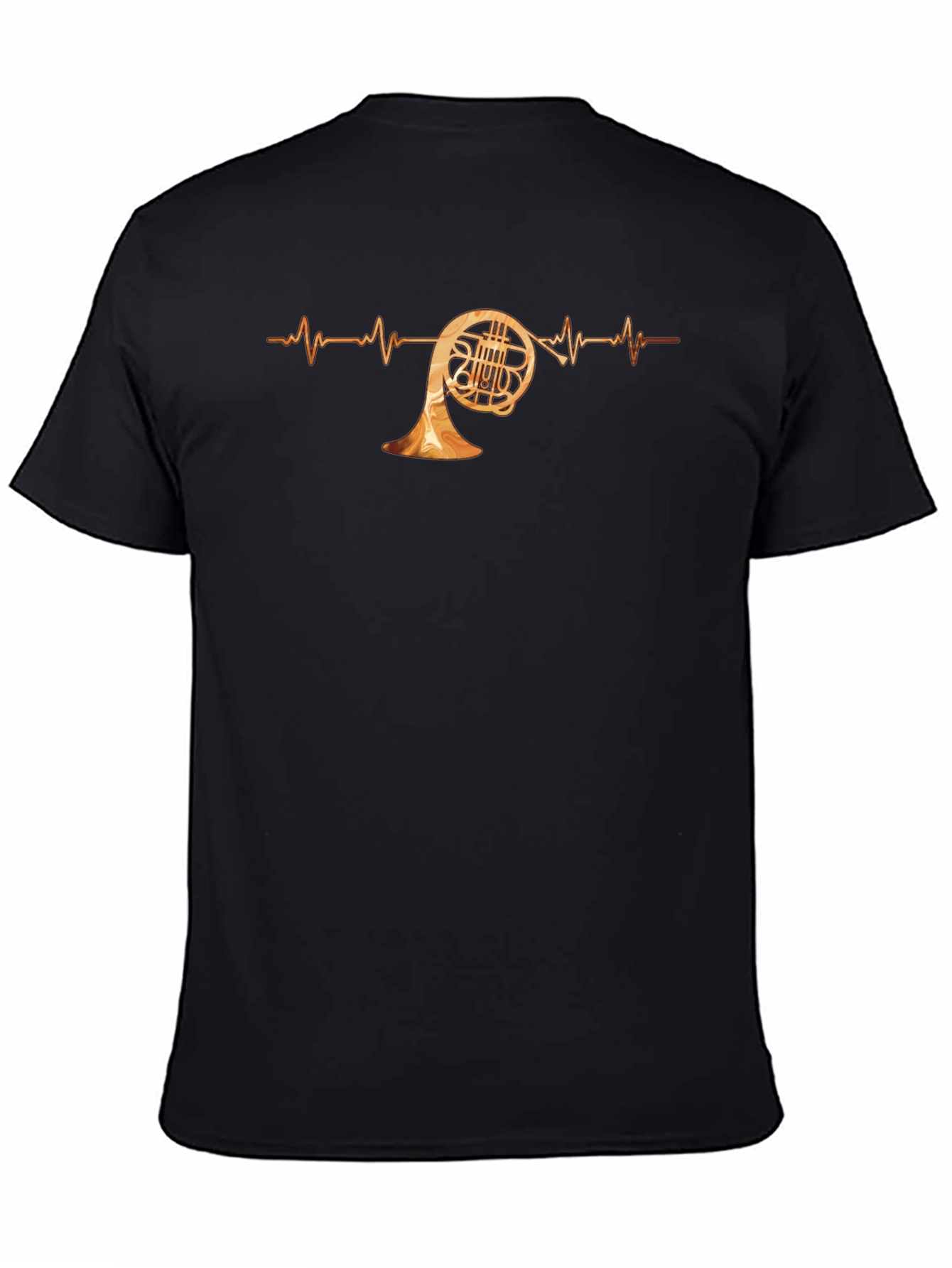 French Horn Heartbeat T-Shirt - Music Lover Tee