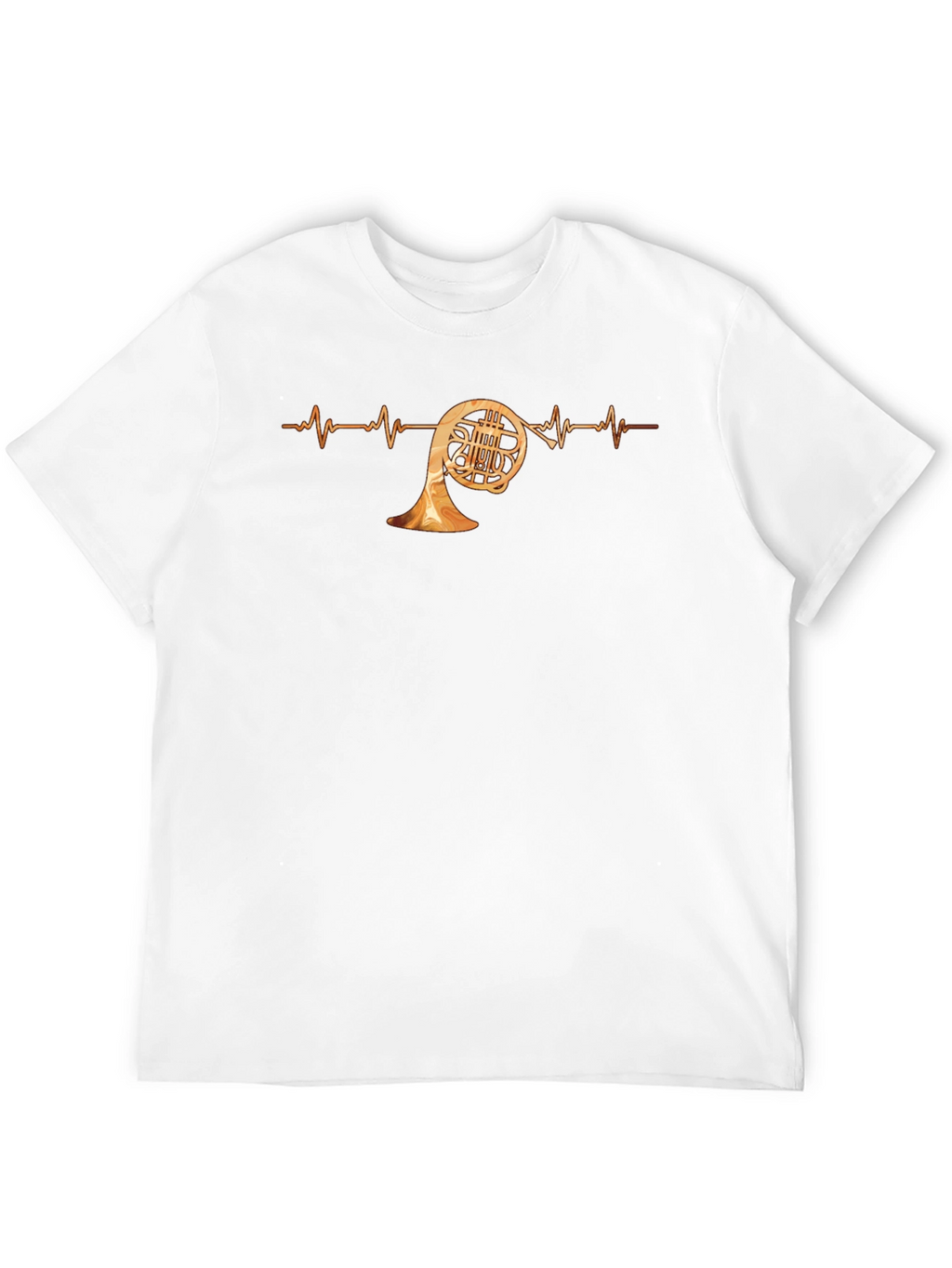French Horn Heartbeat T-Shirt - Music Lover Tee