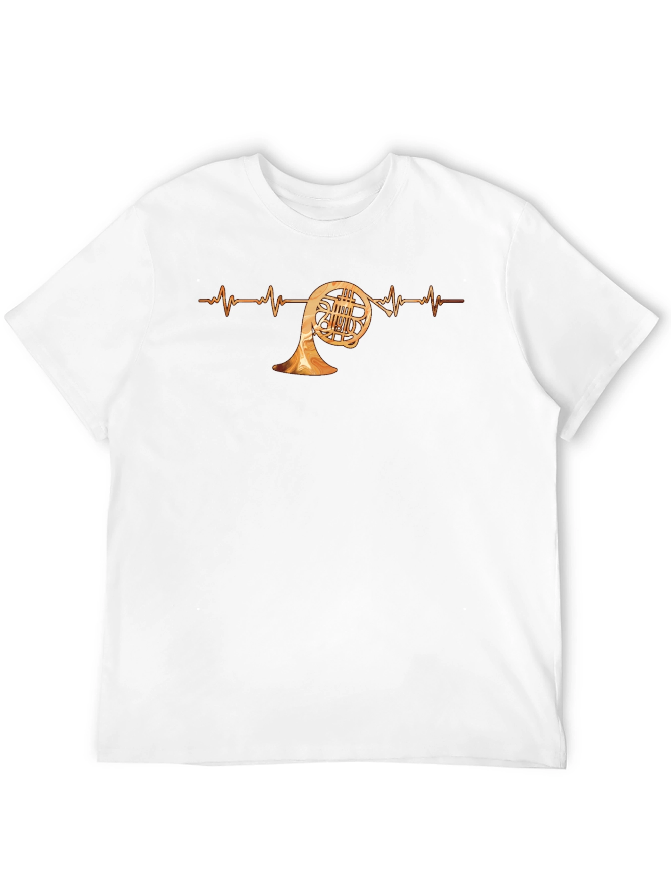 French Horn Heartbeat T-Shirt - Music Lover Tee