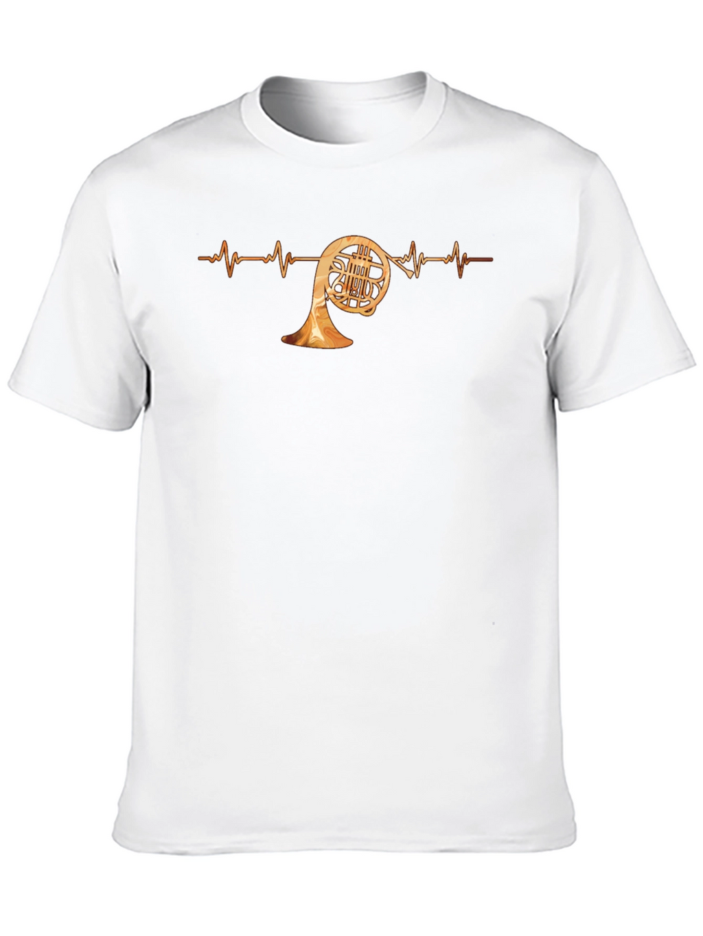 French Horn Heartbeat T-Shirt - Music Lover Tee