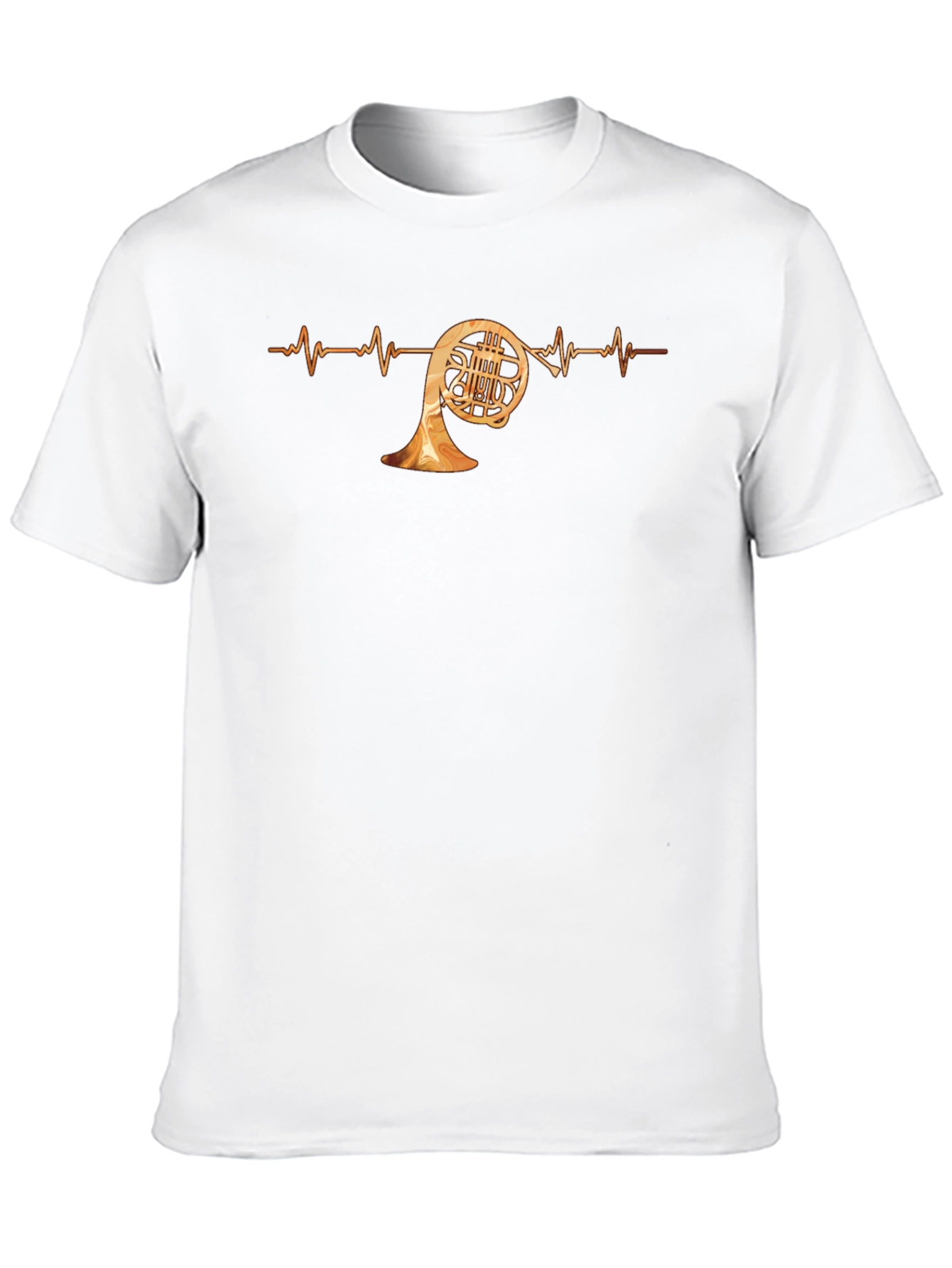 French Horn Heartbeat T-Shirt - Music Lover Tee