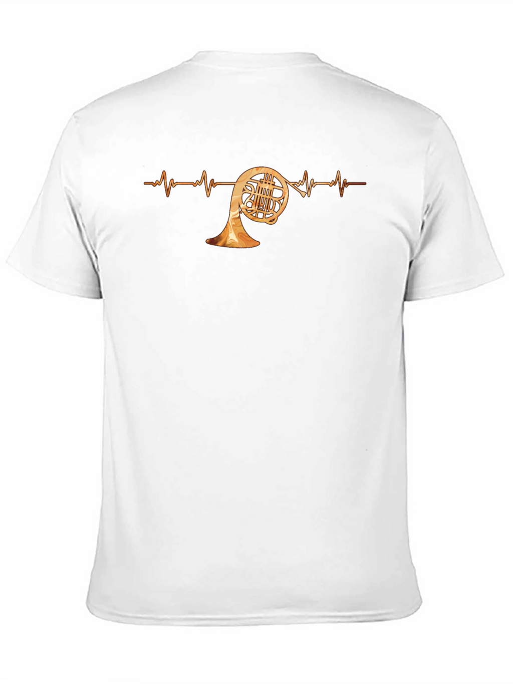 French Horn Heartbeat T-Shirt - Music Lover Tee