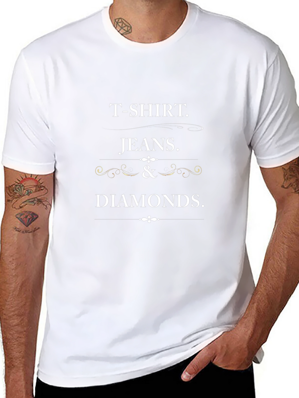 T-Shirt Jeans and Diamonds Crewneck Tee
