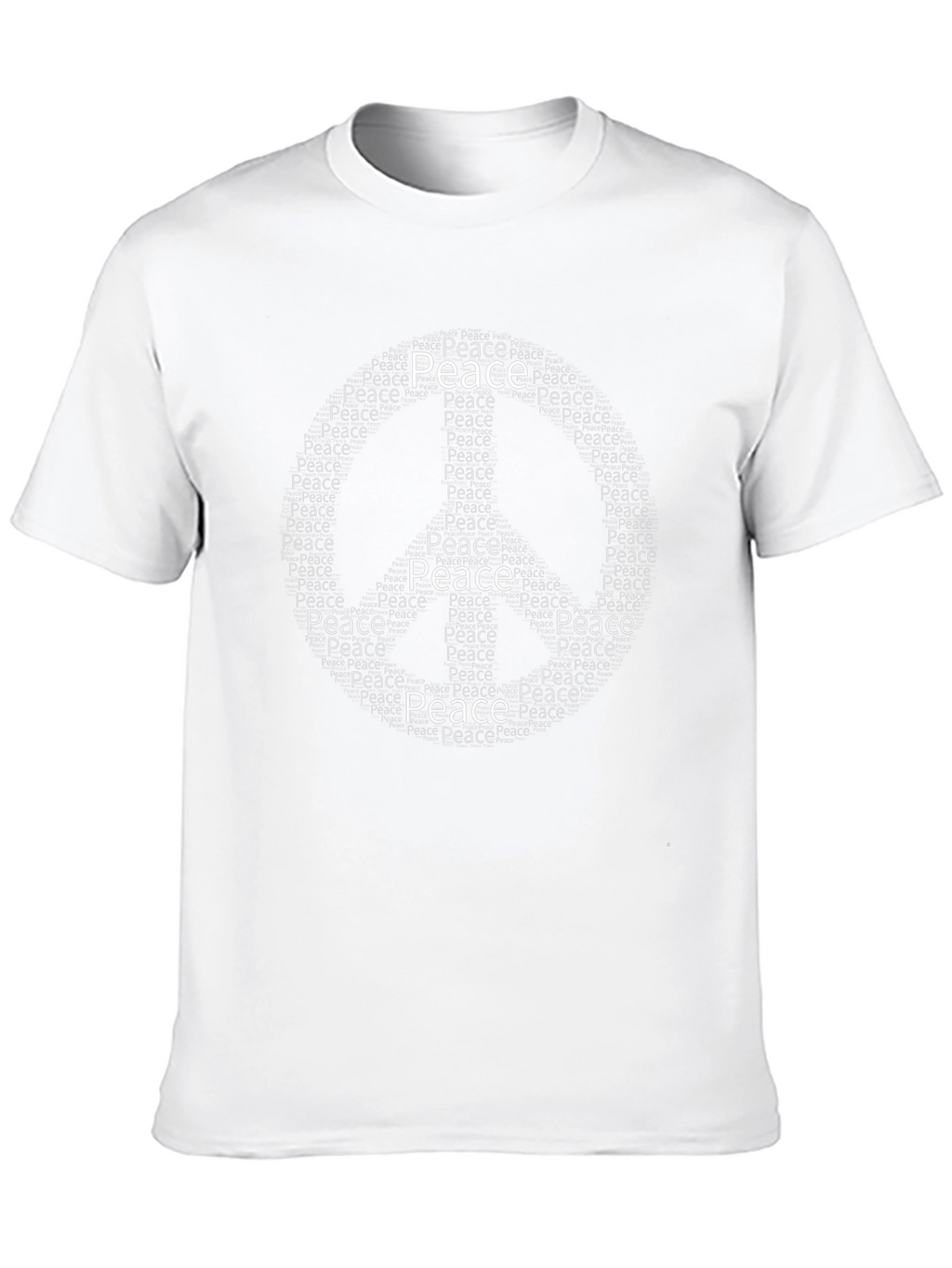 Peace Sign Word Art T-Shirt - Black
