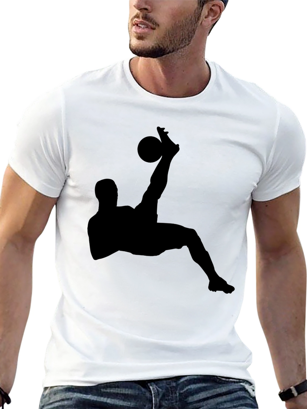 Black Soccer Silhouette Graphic Tee