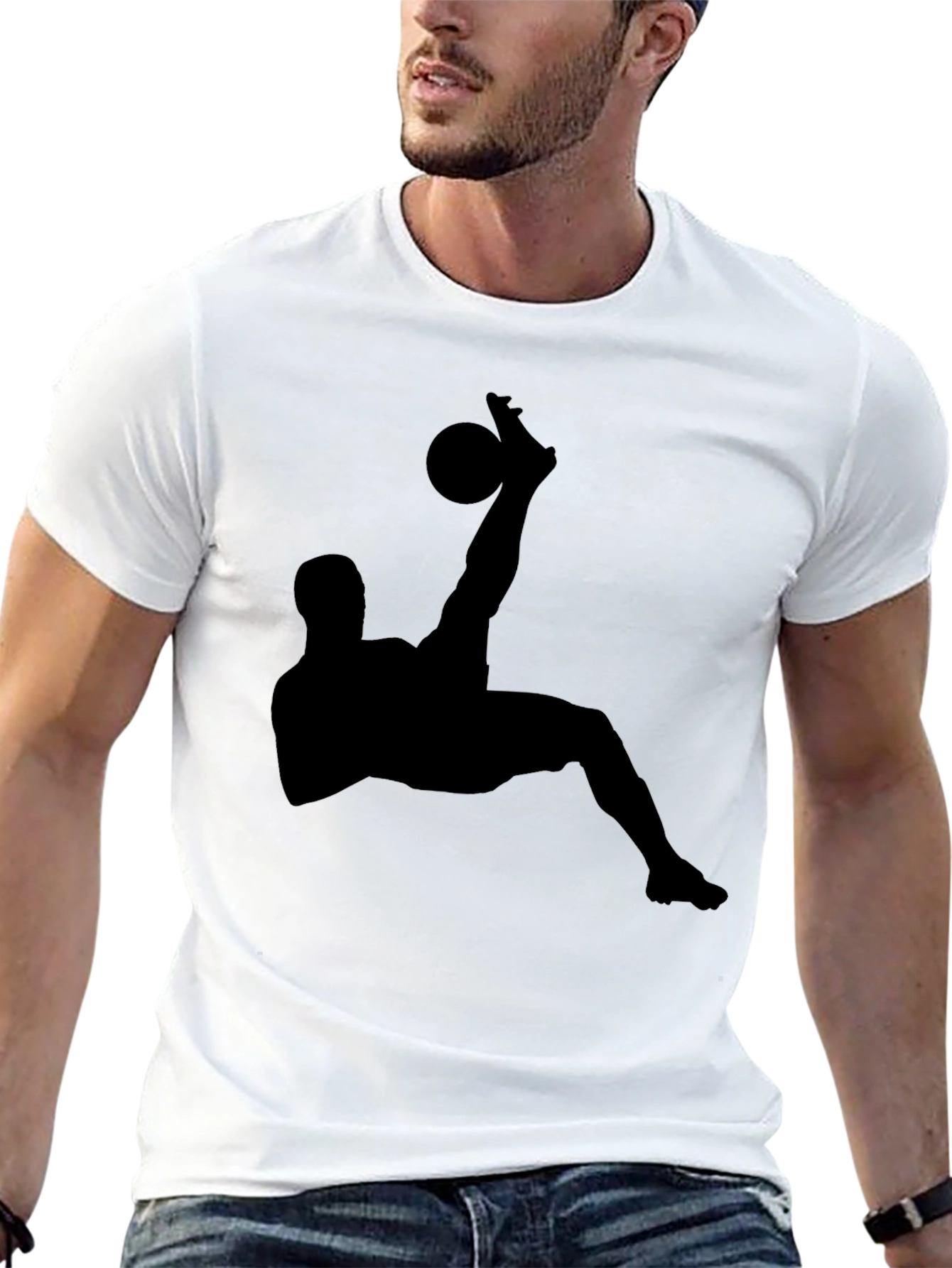 Black Soccer Silhouette Graphic Tee