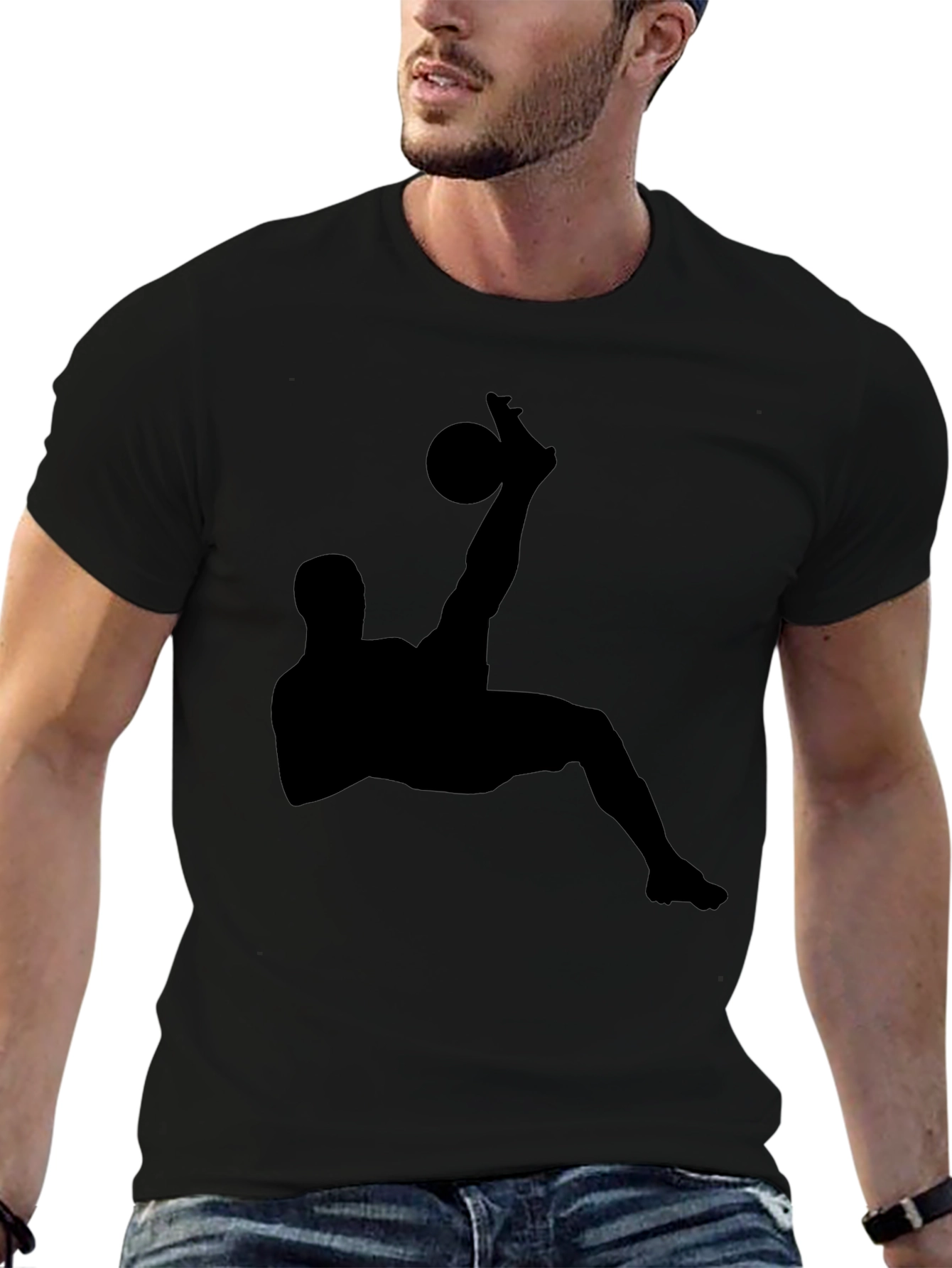 Black Soccer Silhouette Graphic Tee