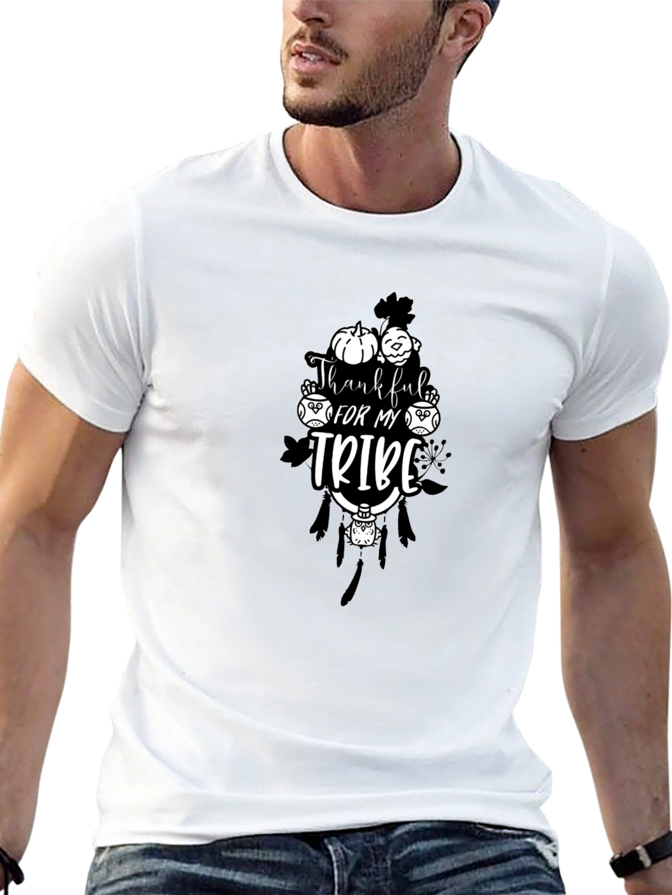 Thankful for My Tribe Black T-Shirt