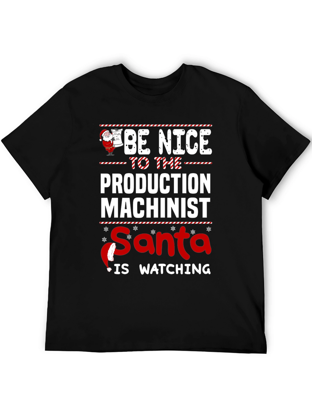 Funny Production Machinist Santa Christmas T-Shirt