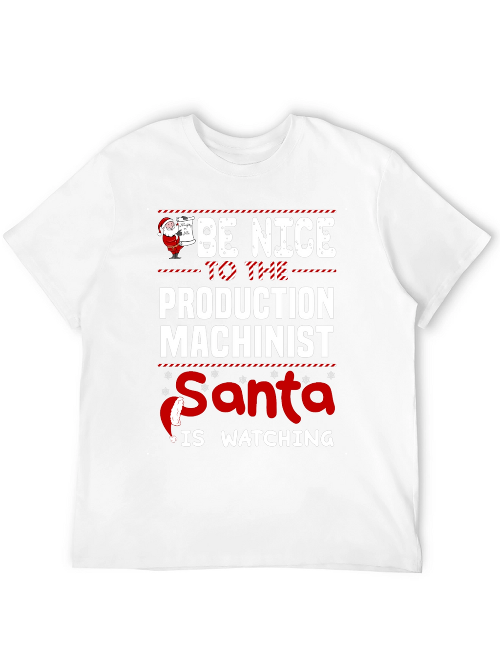 Funny Production Machinist Santa Christmas T-Shirt