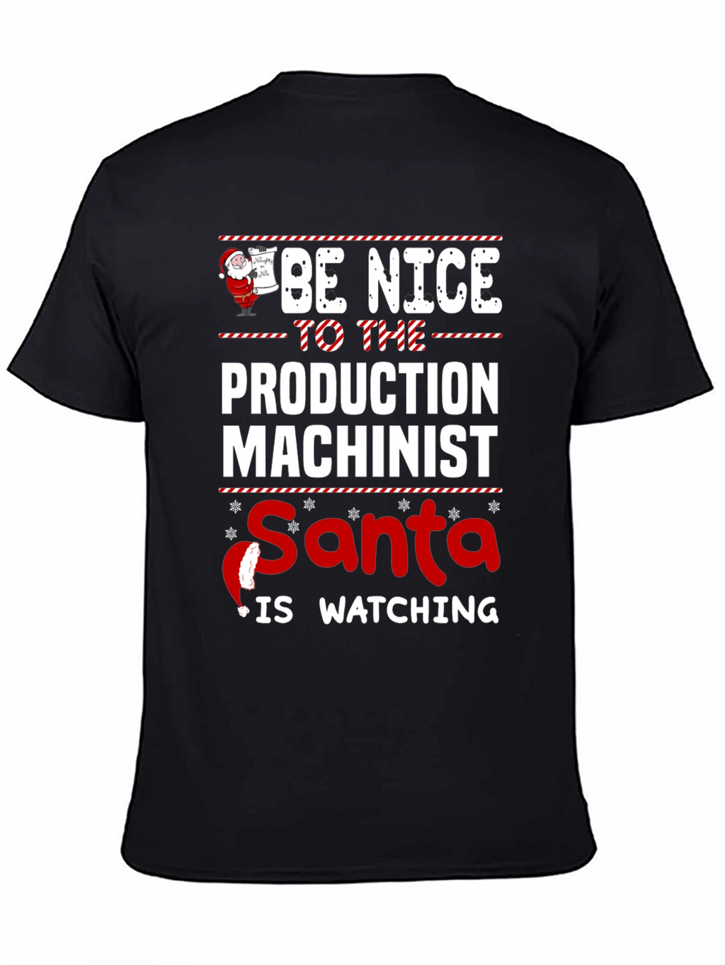 Funny Production Machinist Santa Christmas T-Shirt