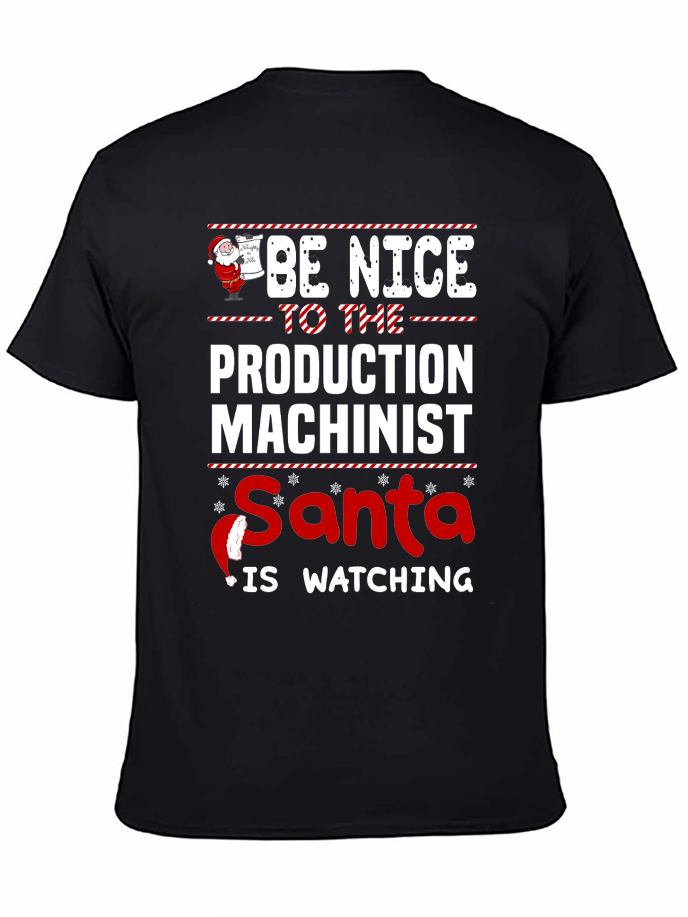 Funny Production Machinist Santa Christmas T-Shirt