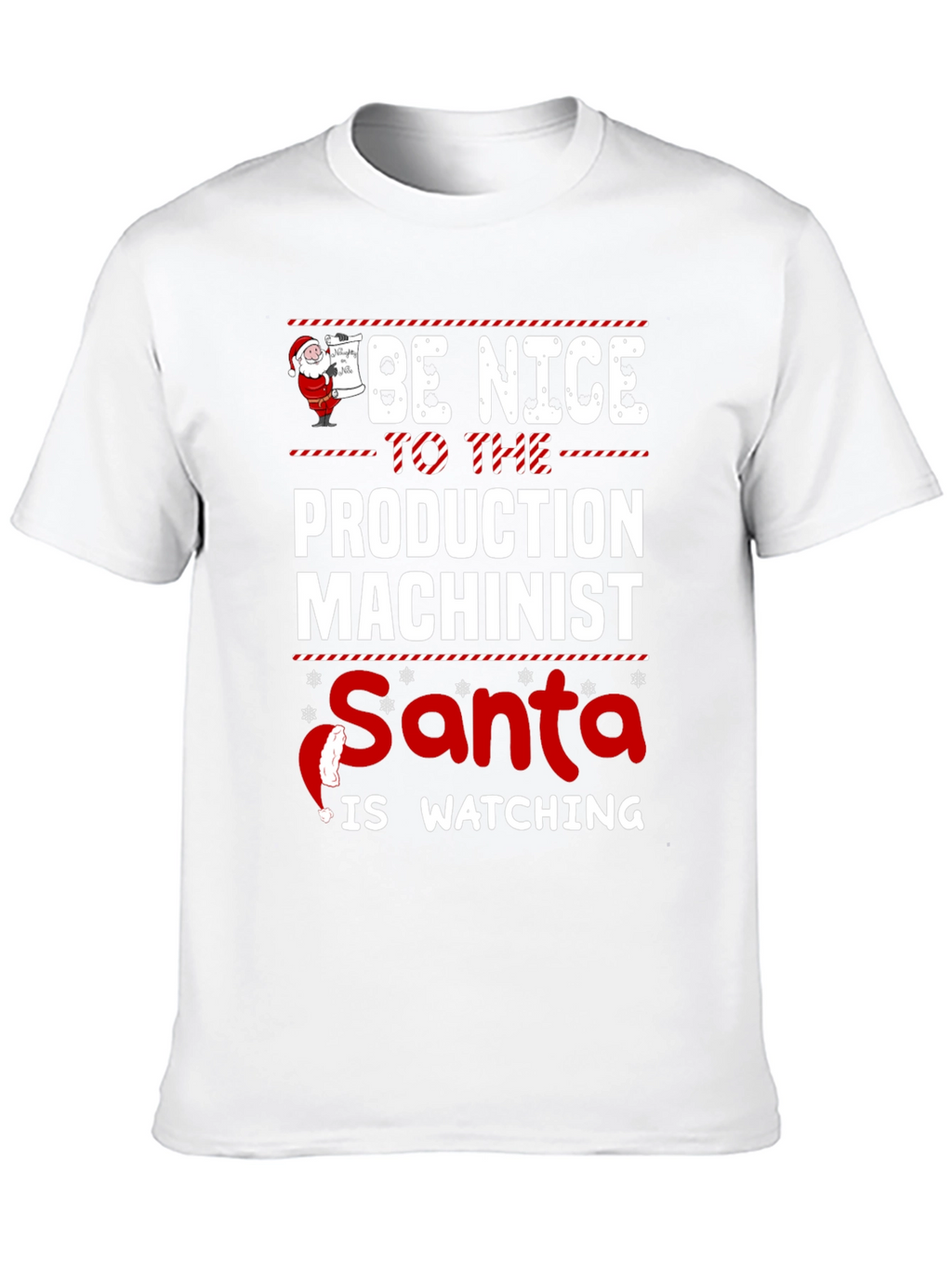 Funny Production Machinist Santa Christmas T-Shirt