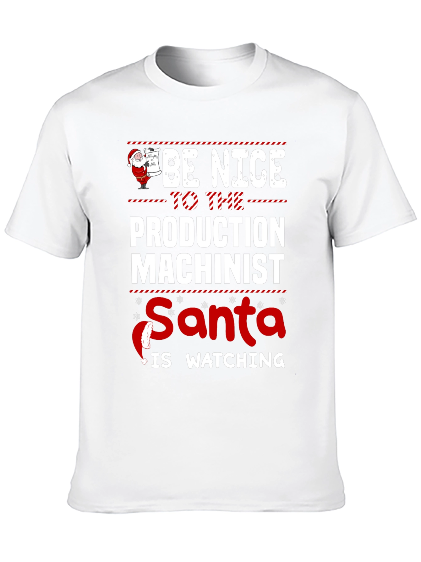 Funny Production Machinist Santa Christmas T-Shirt
