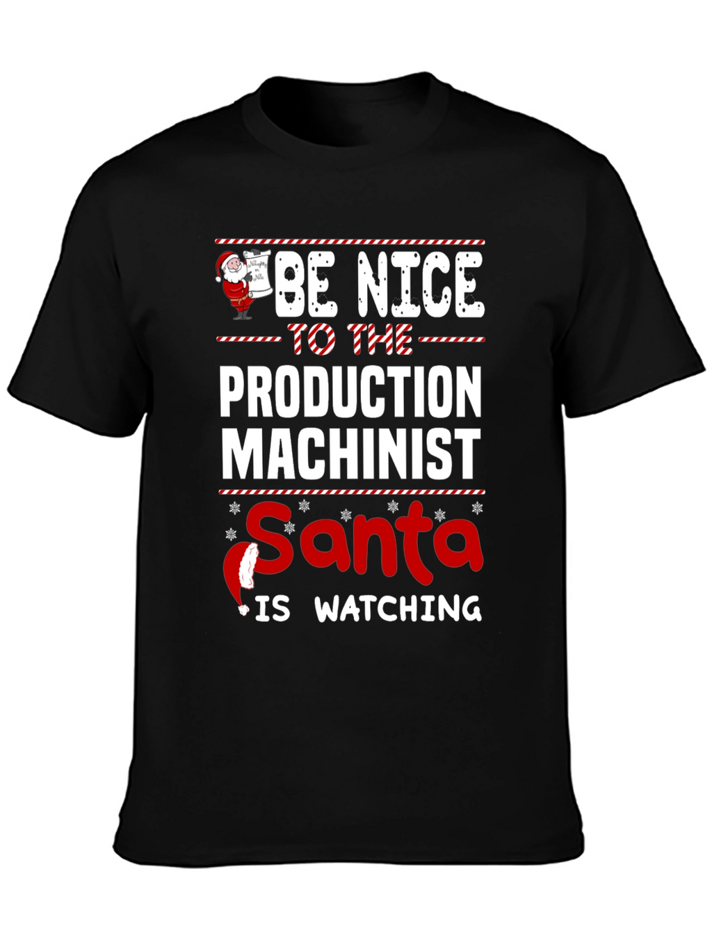 Funny Production Machinist Santa Christmas T-Shirt